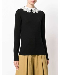 Женский черно-белый свитер с круглым вырезом от Temperley London