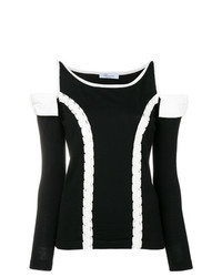 Женский черно-белый свитер с круглым вырезом от Blumarine