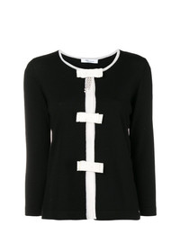 Женский черно-белый свитер с круглым вырезом от Blumarine