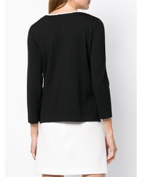 Женский черно-белый свитер с круглым вырезом от Blumarine