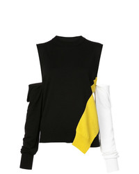 Женский черно-белый свитер с круглым вырезом от Calvin Klein