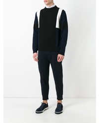 Мужской черно-белый свитер с круглым вырезом от Marni