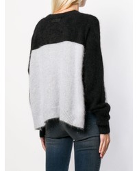 Женский черно-белый свитер с круглым вырезом от Diesel