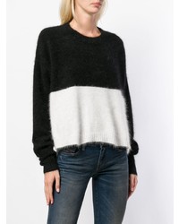 Женский черно-белый свитер с круглым вырезом от Diesel