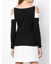 Женский черно-белый свитер с круглым вырезом от Blumarine