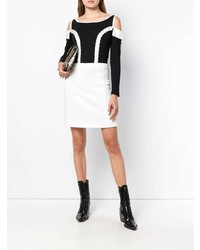 Женский черно-белый свитер с круглым вырезом от Blumarine