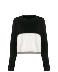 Женский черно-белый свитер с круглым вырезом от Diesel