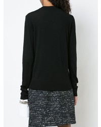 Женский черно-белый свитер с круглым вырезом от Adam Lippes