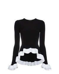Женский черно-белый свитер с круглым вырезом от Esteban Cortazar