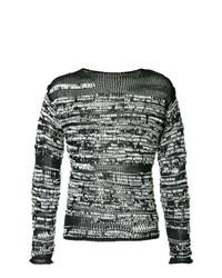 Мужской черно-белый свитер с круглым вырезом от Isabel Benenato