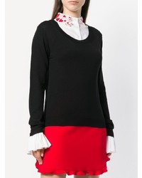 Женский черно-белый свитер с круглым вырезом от Vivetta