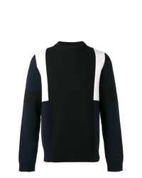 Мужской черно-белый свитер с круглым вырезом от Marni