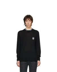 Мужской черно-белый свитер с круглым вырезом от Neil Barrett