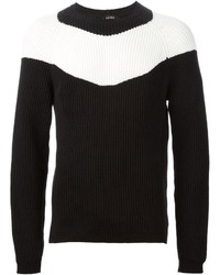 Мужской черно-белый свитер с круглым вырезом от No.21