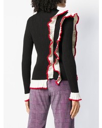 Женский черно-белый свитер с круглым вырезом от MSGM