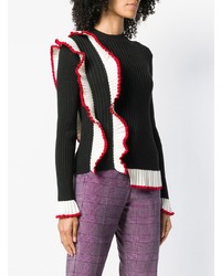 Женский черно-белый свитер с круглым вырезом от MSGM