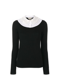Женский черно-белый свитер с круглым вырезом от Temperley London
