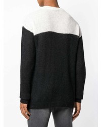 Мужской черно-белый свитер с круглым вырезом от Belstaff