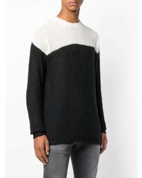 Мужской черно-белый свитер с круглым вырезом от Belstaff