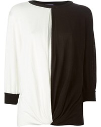 Женский черно-белый свитер с круглым вырезом от Ungaro