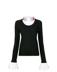 Женский черно-белый свитер с круглым вырезом от Vivetta