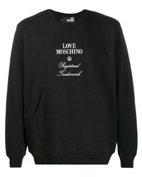 Мужской черно-белый свитшот с вышивкой от Love Moschino