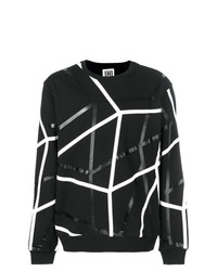Мужской черно-белый свитшот с геометрическим рисунком от Les Hommes Urban