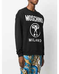 Мужской черно-белый свитшот с принтом от Moschino