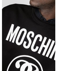 Мужской черно-белый свитшот с принтом от Moschino