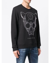 Мужской черно-белый свитшот с принтом от Frankie Morello