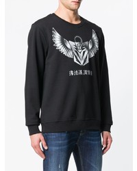 Мужской черно-белый свитшот с принтом от Frankie Morello