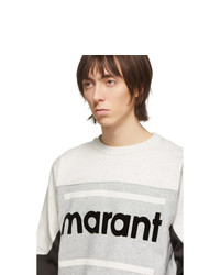 Мужской черно-белый свитшот с принтом от Isabel Marant