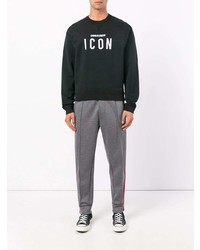 Мужской черно-белый свитшот с принтом от DSQUARED2