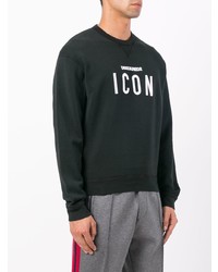 Мужской черно-белый свитшот с принтом от DSQUARED2