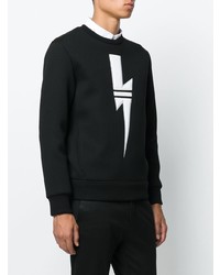 Мужской черно-белый свитшот с принтом от Neil Barrett