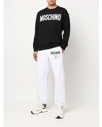 Мужской черно-белый свитшот с принтом от Moschino