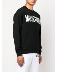 Мужской черно-белый свитшот с принтом от Moschino