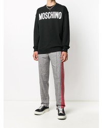 Мужской черно-белый свитшот с принтом от Moschino