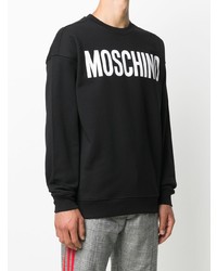 Мужской черно-белый свитшот с принтом от Moschino