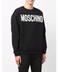 Мужской черно-белый свитшот с принтом от Moschino