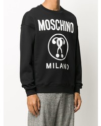 Мужской черно-белый свитшот с принтом от Moschino