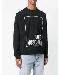 Мужской черно-белый свитшот с принтом от Love Moschino