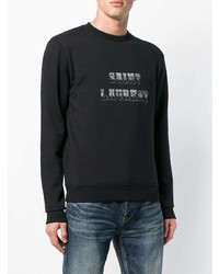 Мужской черно-белый свитшот с принтом от Saint Laurent