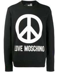 Мужской черно-белый свитшот с принтом от Love Moschino