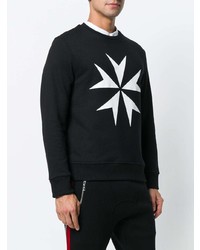 Мужской черно-белый свитшот с принтом от Neil Barrett