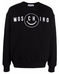 Мужской черно-белый свитшот с принтом от Moschino