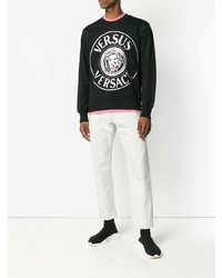 Мужской черно-белый свитшот с принтом от Versus