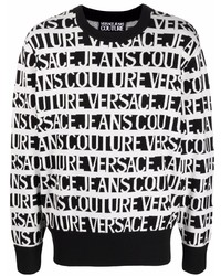 Мужской черно-белый свитшот с принтом от VERSACE JEANS COUTURE