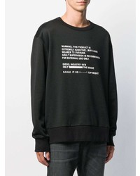 Мужской черно-белый свитшот с принтом от Diesel