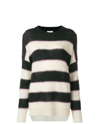 Черно-белый свободный свитер в горизонтальную полоску от Isabel Marant Etoile